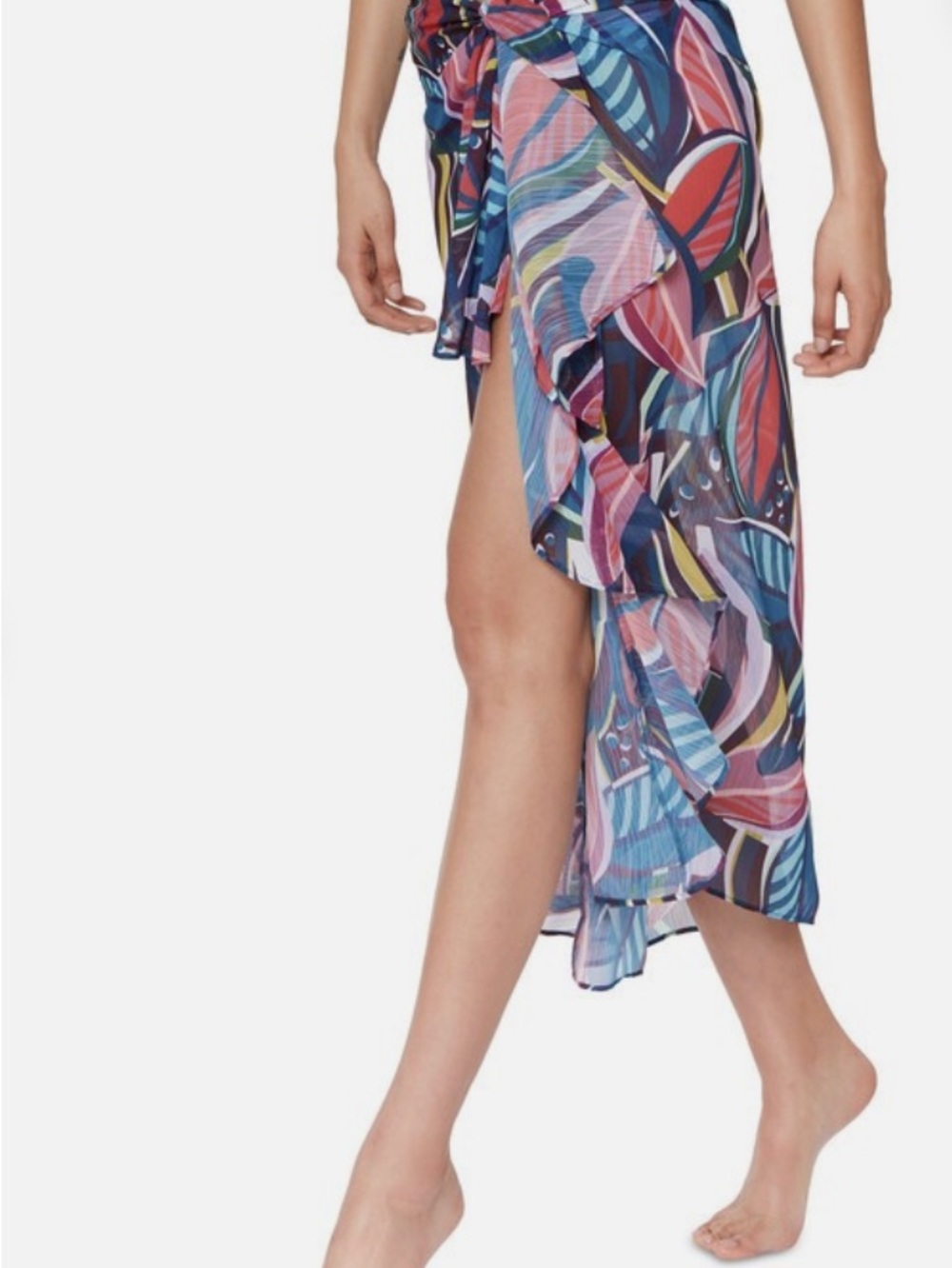 Bleu Rod Beattie Blue and Pink Printed Swim Sarong